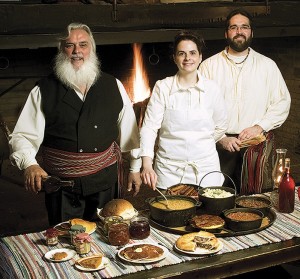 Pierre Faucher, his chef and daughter in law, Stefane Faucher, his son.