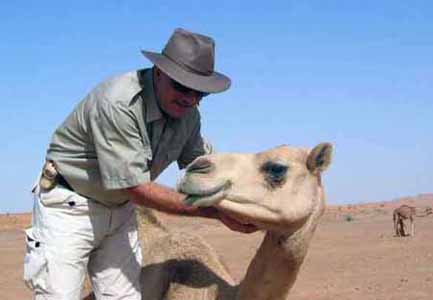 Dubai con una cammella da corsa